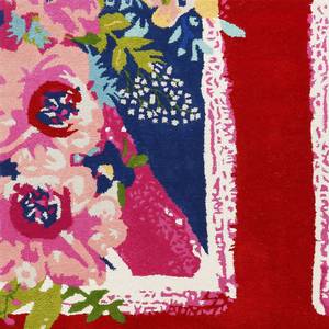 Kurzflorteppich Bloom Kingdom Textil - Karminrot