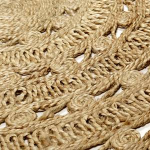 Kurzflorteppich Crochet Nature Textil - Hellbraun - Hellbraun