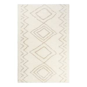 Tapis épais Yagour Fibres synthétiques - Blanc laine - Blanc laine - 160 x 225 cm