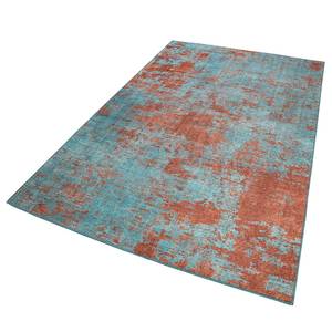 Tapis Hot Spring Fibres synthétiques - Orange / Bleu-gris - 160 x 230 cm