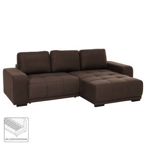 Canapé d’angle Albia Microfibre - Convertible - Marron foncé