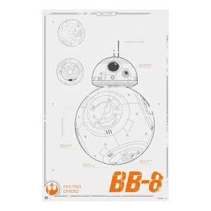 Afbeelding Star Wars VII BB-8 papier op MDF - meerdere kleuren