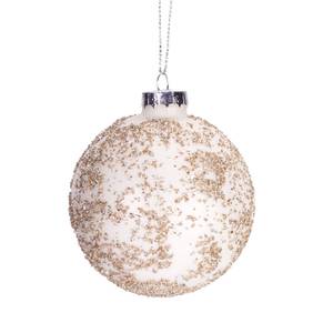 Boules de Noël Sprinkle (lot de 6) Verre - Crème