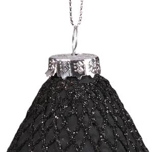 Kerstballen Black Glitter II (6-delig) Glas - zwart