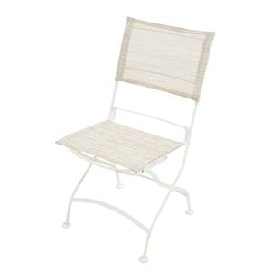 Chaise pliante Rom I Acier / Tissu mélangé - Blanc / Taupe