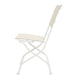 Chaise pliante Rom I Acier / Tissu mélangé - Blanc / Taupe