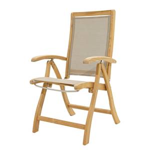 Chaise pliante Richmond I Teck massif / Tissu mélangé - Beige / Taupe