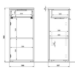 Lage kast Pescara Wit/Navarra eikenhouten look - Navarra eikenhoutkleurig