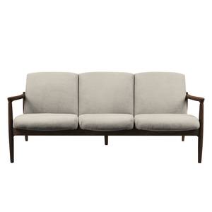 Sofa Froid (3-Sitzer) Webstoff - Webstoff Claris: Grau - Dunkelbraun