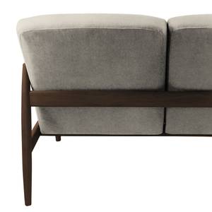 Sofa Froid (3-Sitzer) Webstoff - Webstoff Claris: Grau - Dunkelbraun