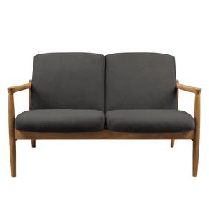 Sofa Froid (2-Sitzer) Webstoff - Webstoff Claris: Anthrazit - Hellbraun