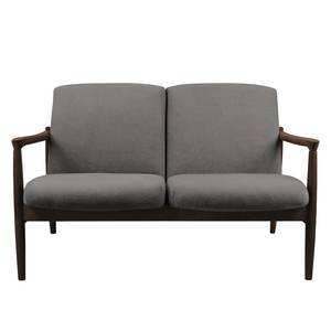 Sofa Froid (2-Sitzer) Webstoff - Webstoff Claris: Hellgrau - Dunkelbraun