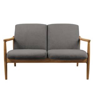 Sofa Froid (2-Sitzer) Webstoff - Webstoff Claris: Hellgrau - Hellbraun