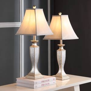 Lampes Edith (lot de 2) Coton / Verre - 1 ampoule