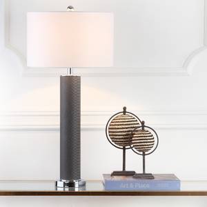 Lampes Deidra II (lot de 2) Coton / Imitation cuir - 1 ampoule - Noir
