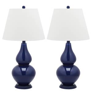 Lampes Kara (lot de 2) Coton / Verre - 1 ampoule - Bleu