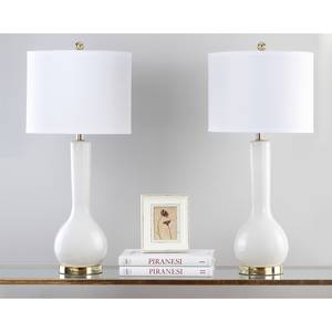 Lampes Lucia (lot de 2) Coton / Céramique - 1 ampoule - Blanc