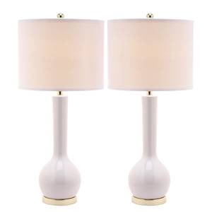 Lampes Lucia (lot de 2) Coton / Céramique - 1 ampoule - Blanc