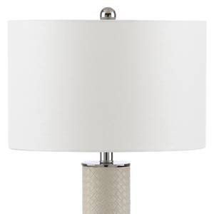 Lampes Deidra II (lot de 2) Coton / Imitation cuir - 1 ampoule - Beige