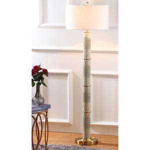 Lampadaire Mason II Coton / Imitation cuir - 1 ampoule