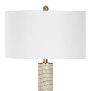 Lampadaire Mason II Coton / Imitation cuir - 1 ampoule