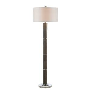 Lampadaire Mason I Coton / Imitation cuir - 1 ampoule