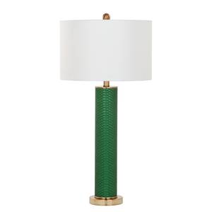 Lampes Deidra II (lot de 2) Coton / Imitation cuir - 1 ampoule - Vert