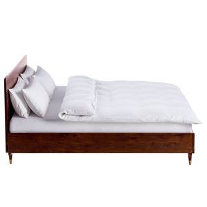 Massief houten bed Baxley massief acaciahout/metaal - acaciahout/goudkleurig