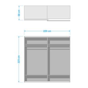 Armoire à portes coulissantes 20UP I Blanc - 220 x 223 cm