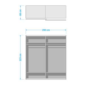 Armoire à portes coulissantes 20UP I Blanc - 200 x 223 cm