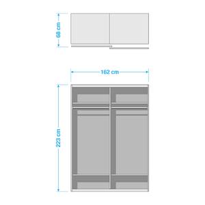 Zweefdeurkast 20UP I Wit - 162 x 223 cm