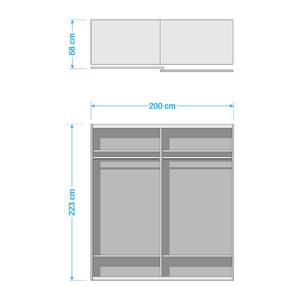 Armoire à portes coulissantes 20UP I Noir - 200 x 223 cm