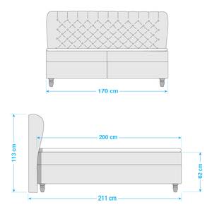 Boxspringbett Monroe Bernstein - 160 x 200cm