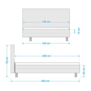 Gestoffeerd bed Bella Geweven stof - Ijsblauw - 140 x 200cm