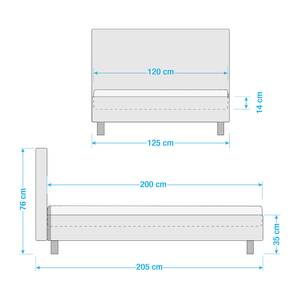 Polsterbett Lena Webstoff - Altrosa - 120 x 200cm
