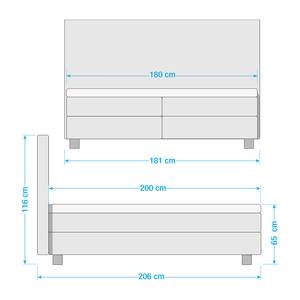 Boxspringbett Sky Webstoff - Hellgrau