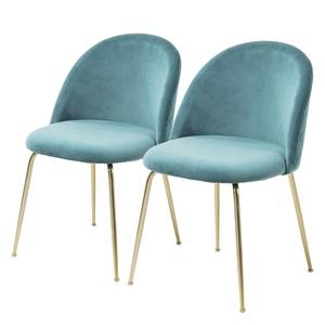 Gestoffeerde stoelen Ivonne (2 stuk) Turquoise