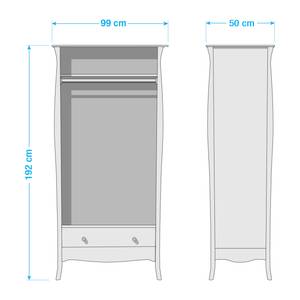 Armoire Baroque Blanc - Largeur : 99 cm