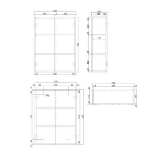 Wandkast Levana I Antraciet - Breedte: 53 cm