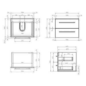 Meuble avec vasque Subway Anthracite - Largeur : 60 cm