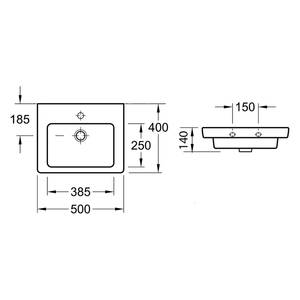 Wastafel Subway Antraciet - Breedte: 50 cm