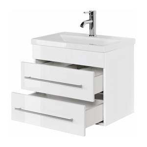 Salle de bain Carpo (2 éléments) Blanc brillant - Largeur : 60 cm