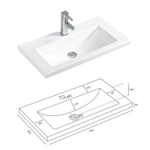 Salle de bain Carpo (2 éléments) Blanc brillant - Largeur : 70 cm