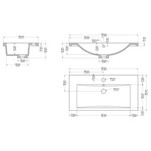 Salle de bain Carpo (2 éléments) Blanc brillant - Largeur : 70 cm