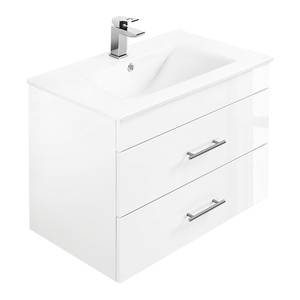 Meuble avec vasque Silvanus Blanc / Blanc mat - Largeur : 76 cm