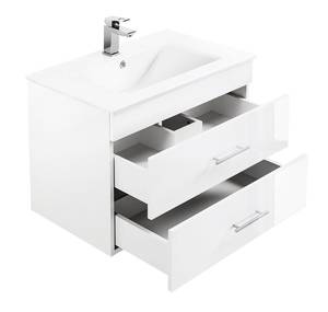 Meuble avec vasque Silvanus Blanc / Blanc mat - Largeur : 76 cm