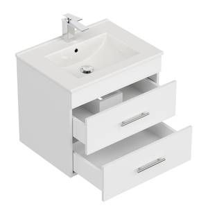 Meuble avec vasque Silvanus Blanc / Blanc mat - Largeur : 62 cm