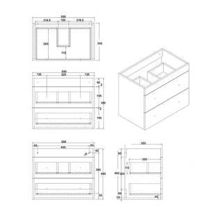 Meuble avec vasque Portus Blanc brillant - Largeur : 60 cm