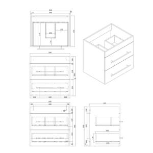 Meuble avec vasque Apollo Blanc brillant