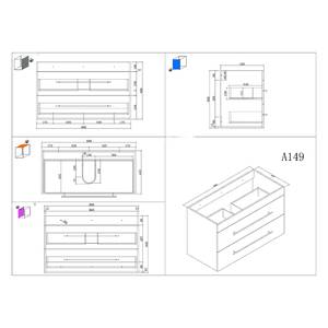 Wastafel Artemis Antraciet - Breedte: 100 cm